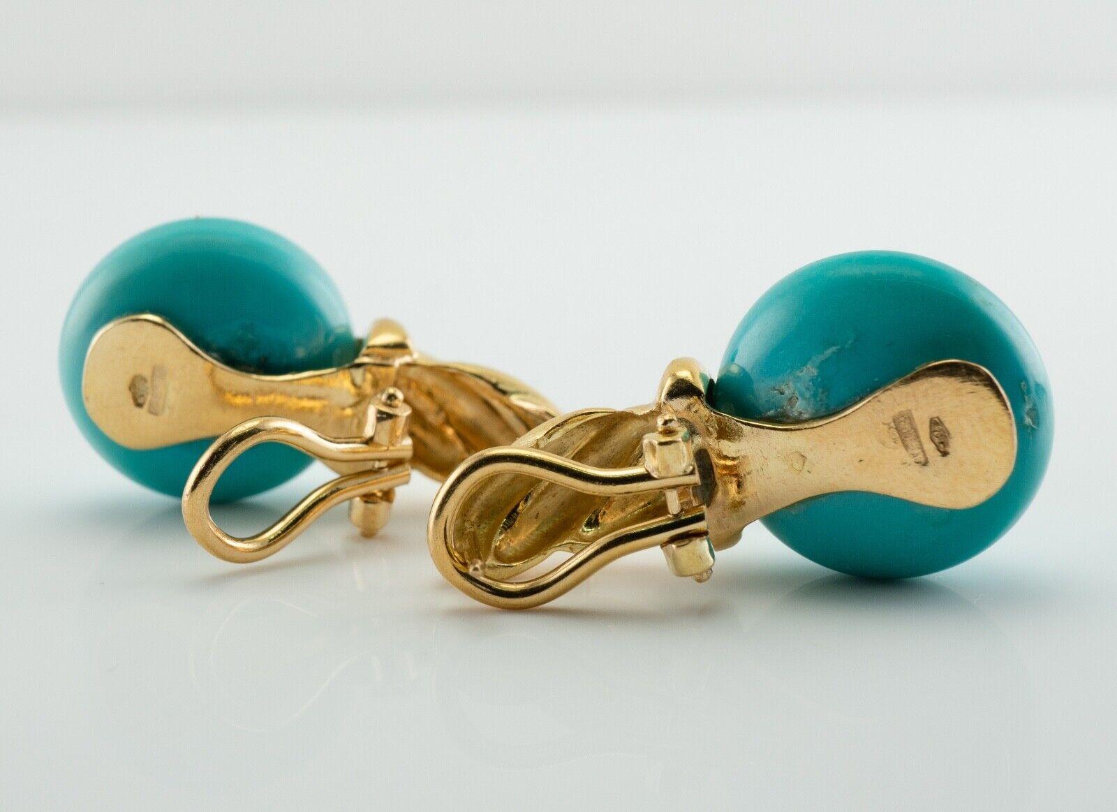 turquoise nautilus drops 18kt gold earrings