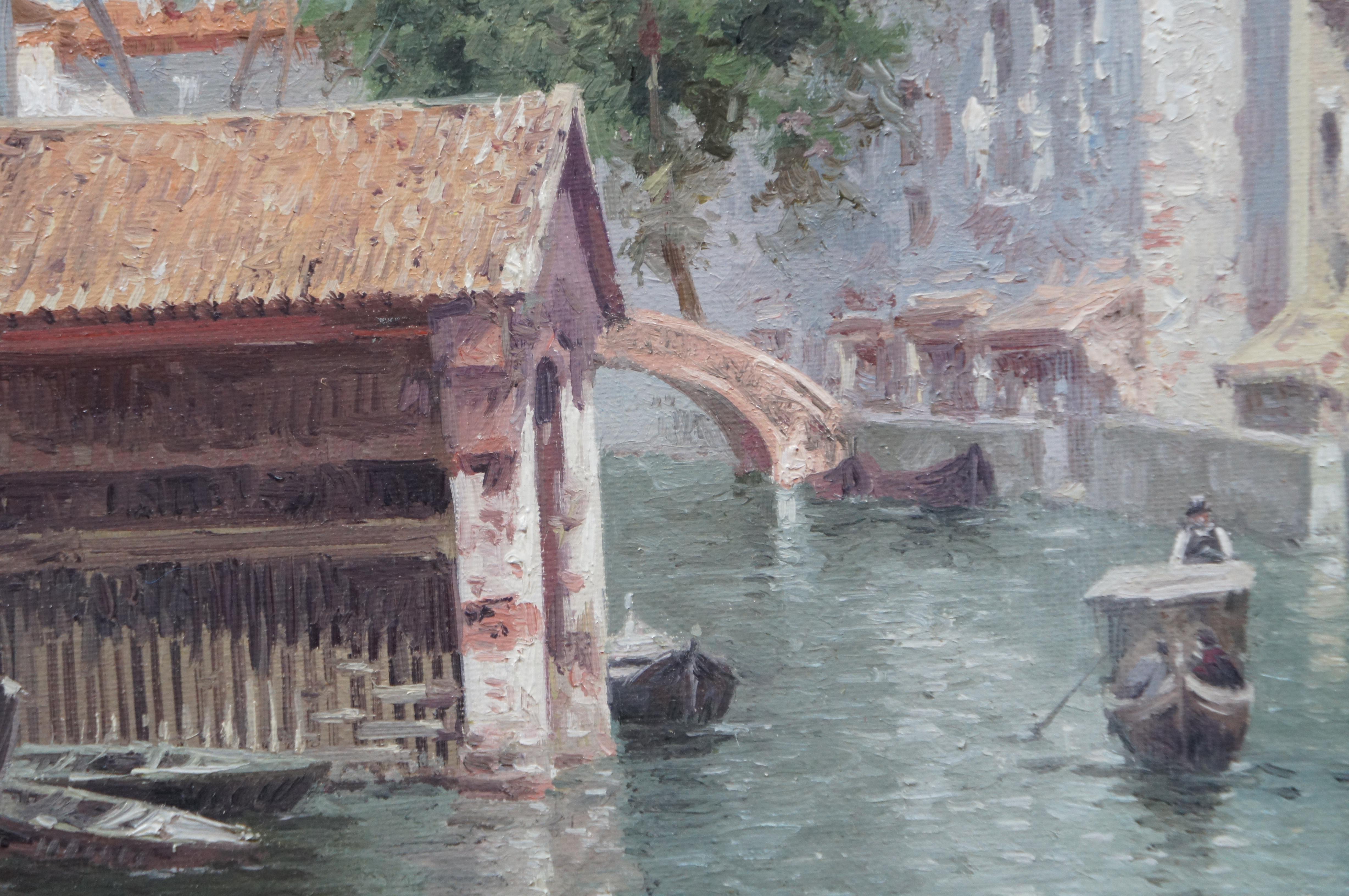 Russian Vasily Gribennikov Venice Italy Canal Cityscape Oil Painting 33