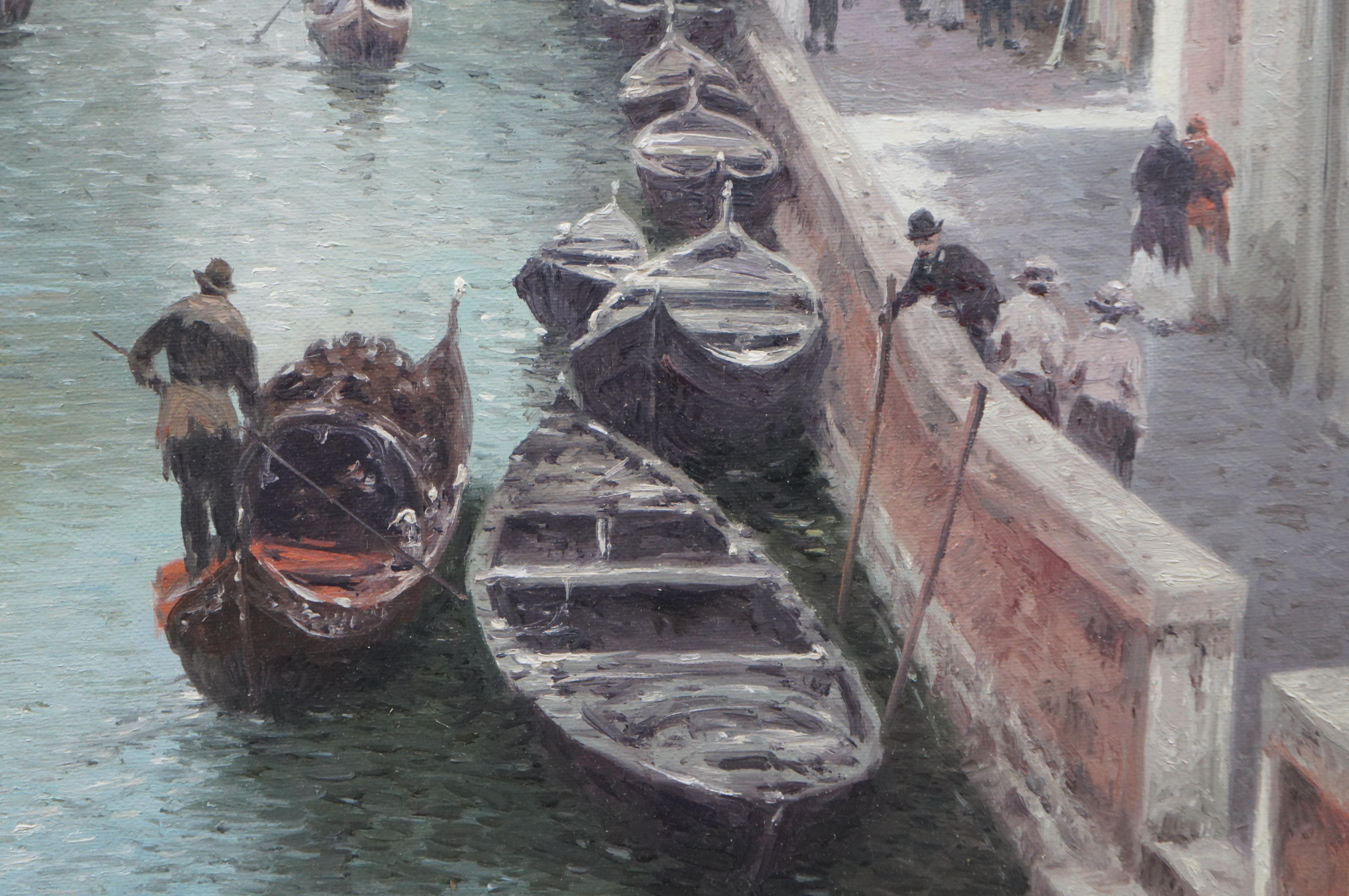 Russian Vasily Gribennikov Venice Italy Canal Cityscape Oil Painting 33