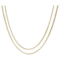 Russian Victorian 14 Karat Yellow Gold Curb Chain Lariat Necklace