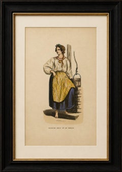 Russian Woman from Ukraine - Antique Costume Lithograph, c.1852