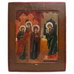 Russian wood panel Icon of the Presentation of Our Lord, 19th Century