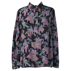 "Russian workers" printed silk shirt Chloé for Saks Fifth Avenue Circa 1970's