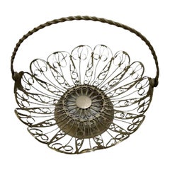 Russian Woven Brass Fruit Moskva Basket Bowl Russian Woven Brass Fruit Moskva Basket Bowl
