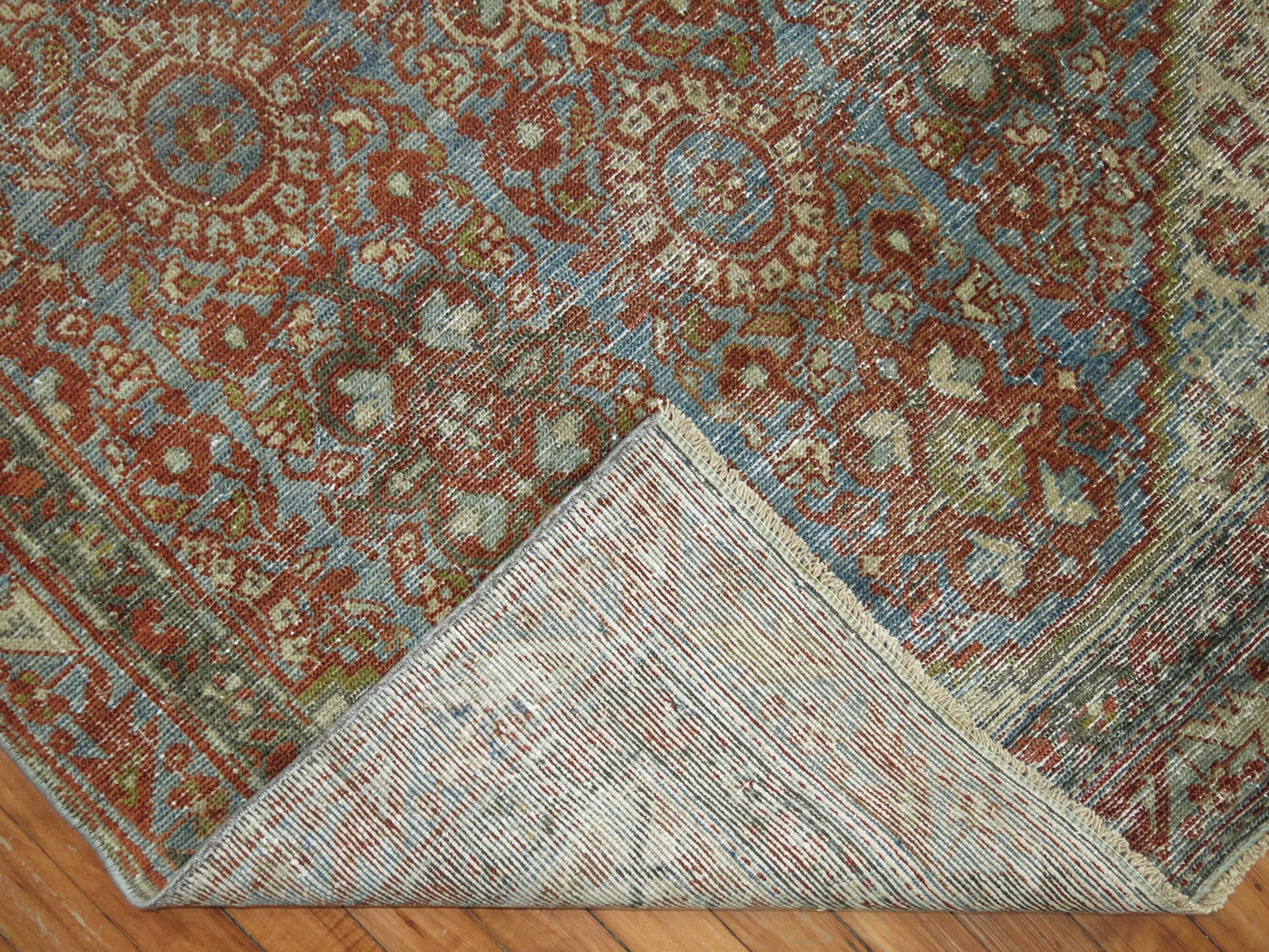 Sultanabad Rust Antique Persian Mahal Carpet For Sale