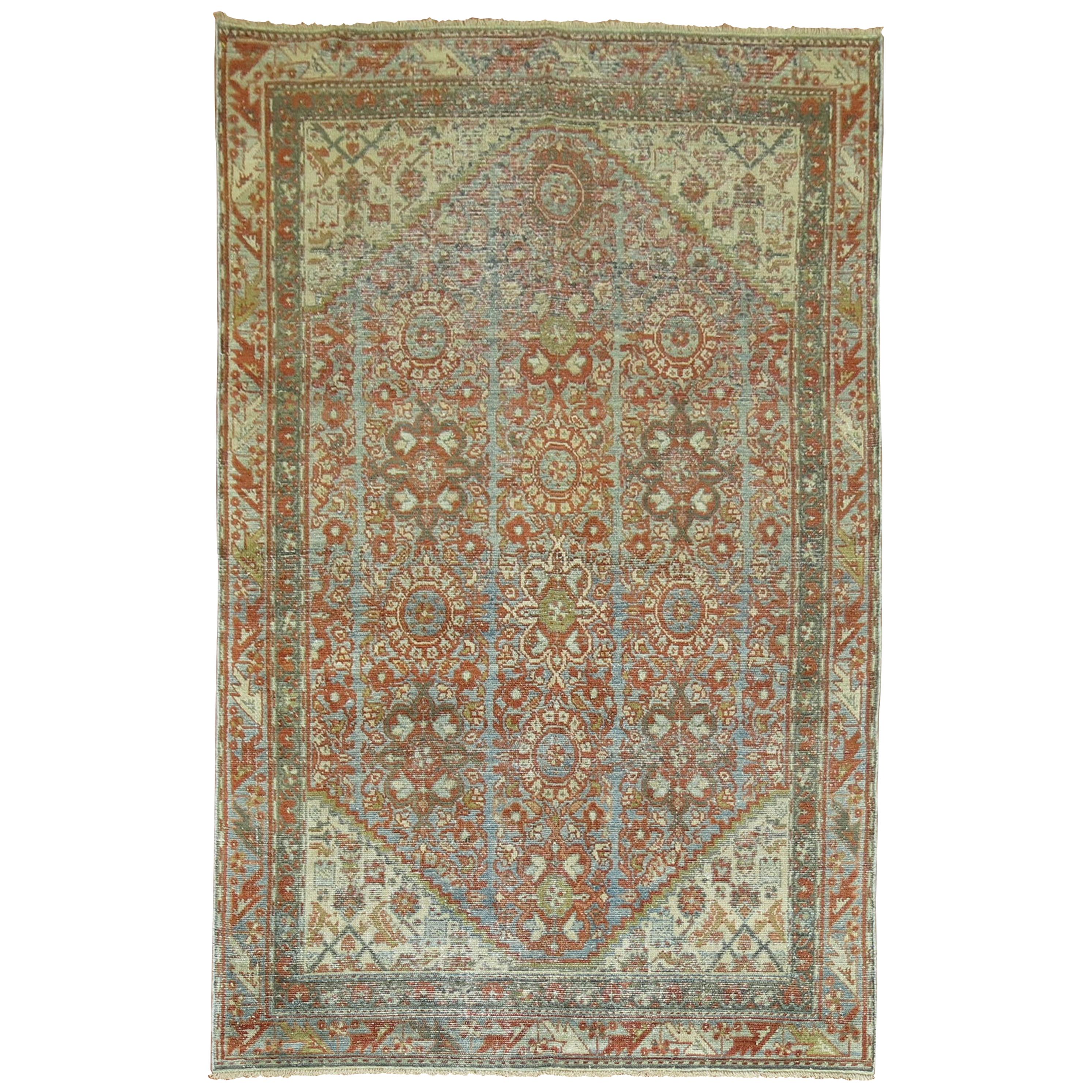 Antiker rostroter persischer Mahal-Teppich im Angebot
