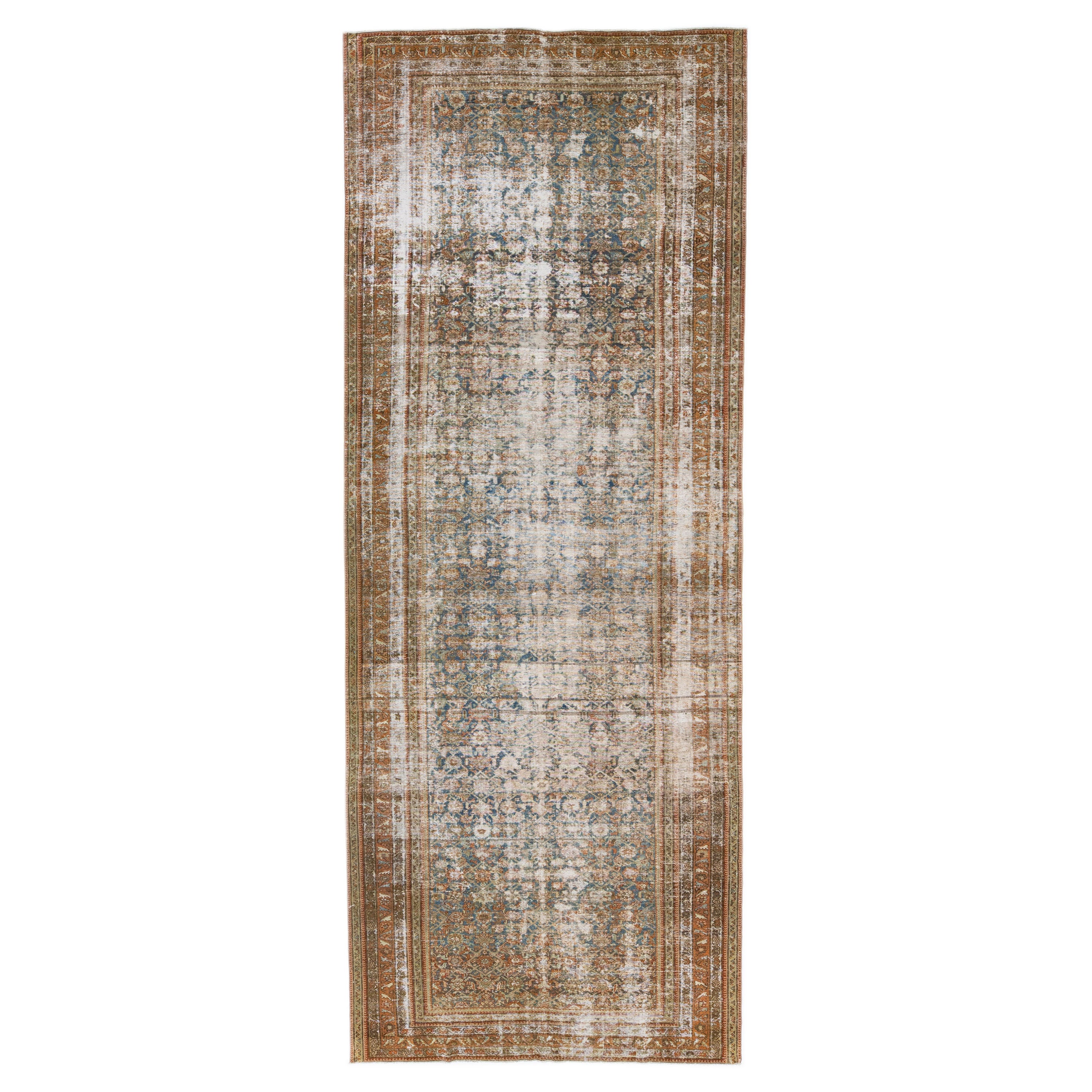 Malayer Persa Antiguo Rust Alfombra de lana envejecida hecha a mano en venta