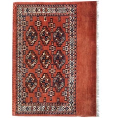 Rust Antique Rugs, Geometric Turkmen Yomut Oriental Brown Carpet Rugs Rust Antique Rugs, Geometric Turkmen Yomut Oriental Brown Carpet Rugs