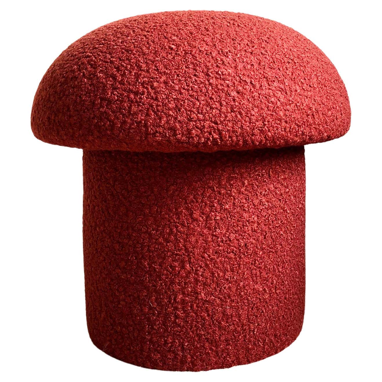 Rust Boucle Mushroom Ottoman at 1stDibs | rust colored ottoman