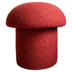 Rust Boucle Mushroom Ottoman