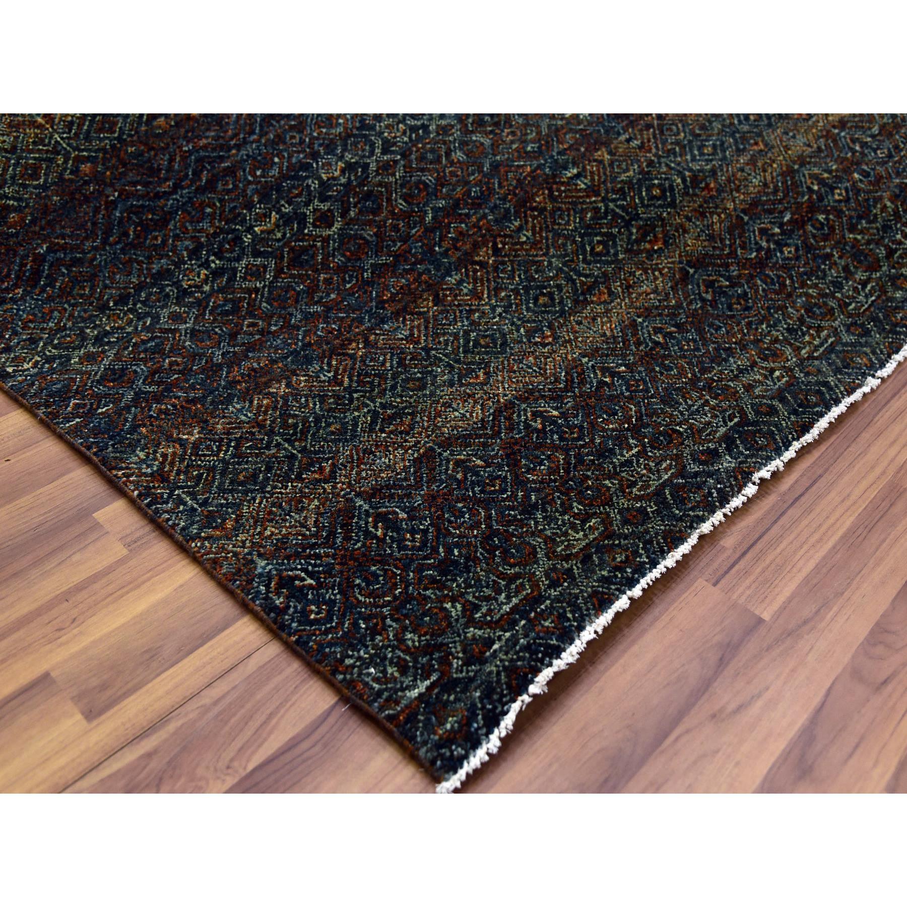 Tappeto orientale quadrato in lana con disegno geometrico Kohinoor Herat, marrone ruggine, annodato a mano. In condizioni Nuovo in vendita a Carlstadt, NJ