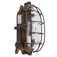 Rust Cast Iron Clear Glass Sconces Wall Lamps