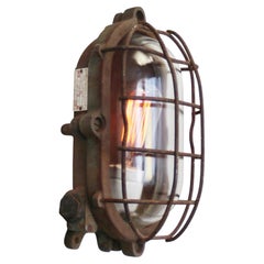 Rust Cast Iron Clear Glass Sconces Wall Lamps