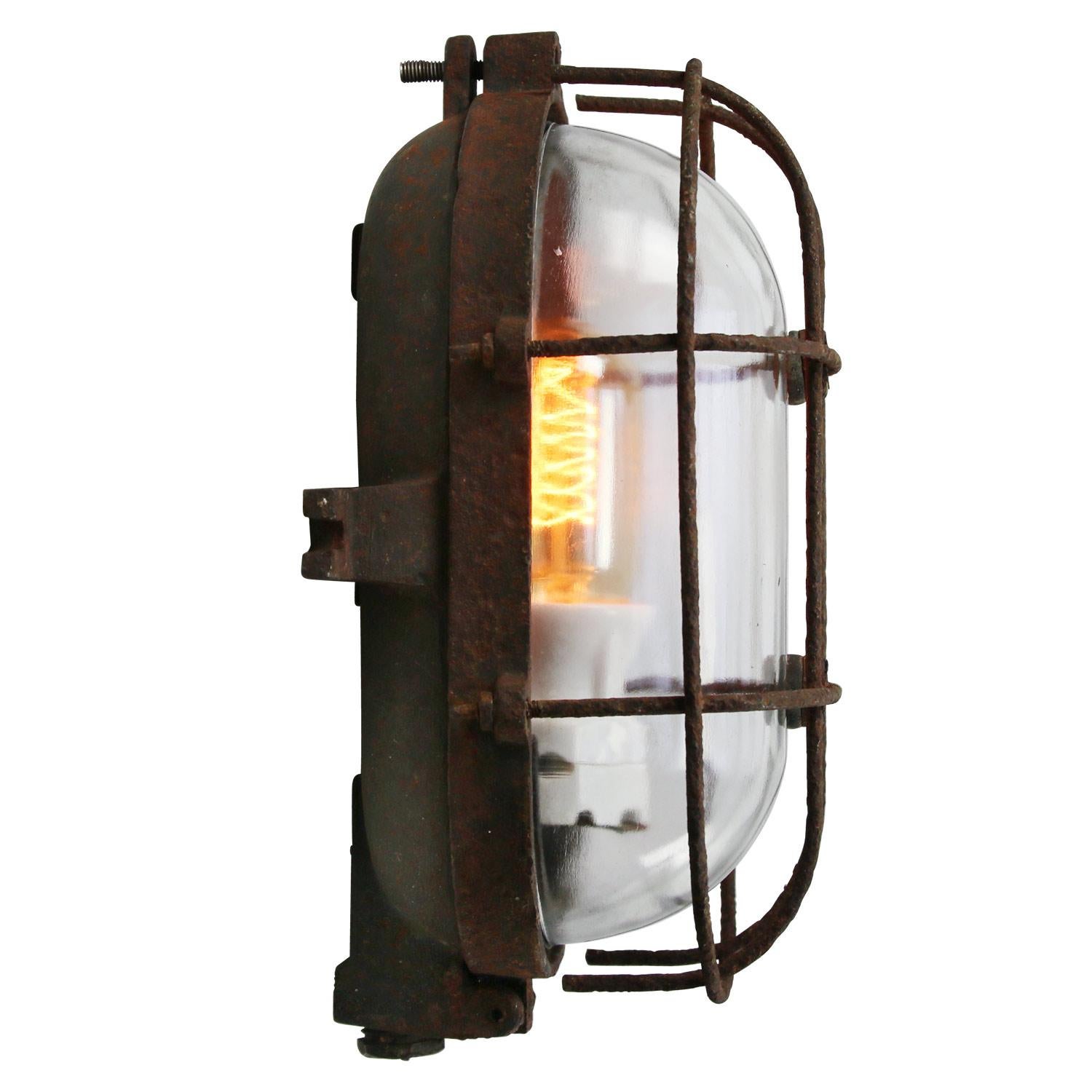 Industrial wall or ceiling lamp made by ‘Industria Rotterdam’
cast iron, clear glass

Weight: 2.78 kg / 6.1 lb

Priced per individual item. All lamps have been made suitable by international standards for incandescent light bulbs, energy-efficient