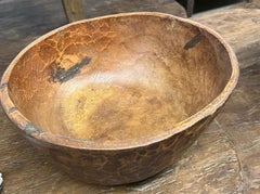 19th Century Hand-Carved Wooden Bowl from Nagaland, India