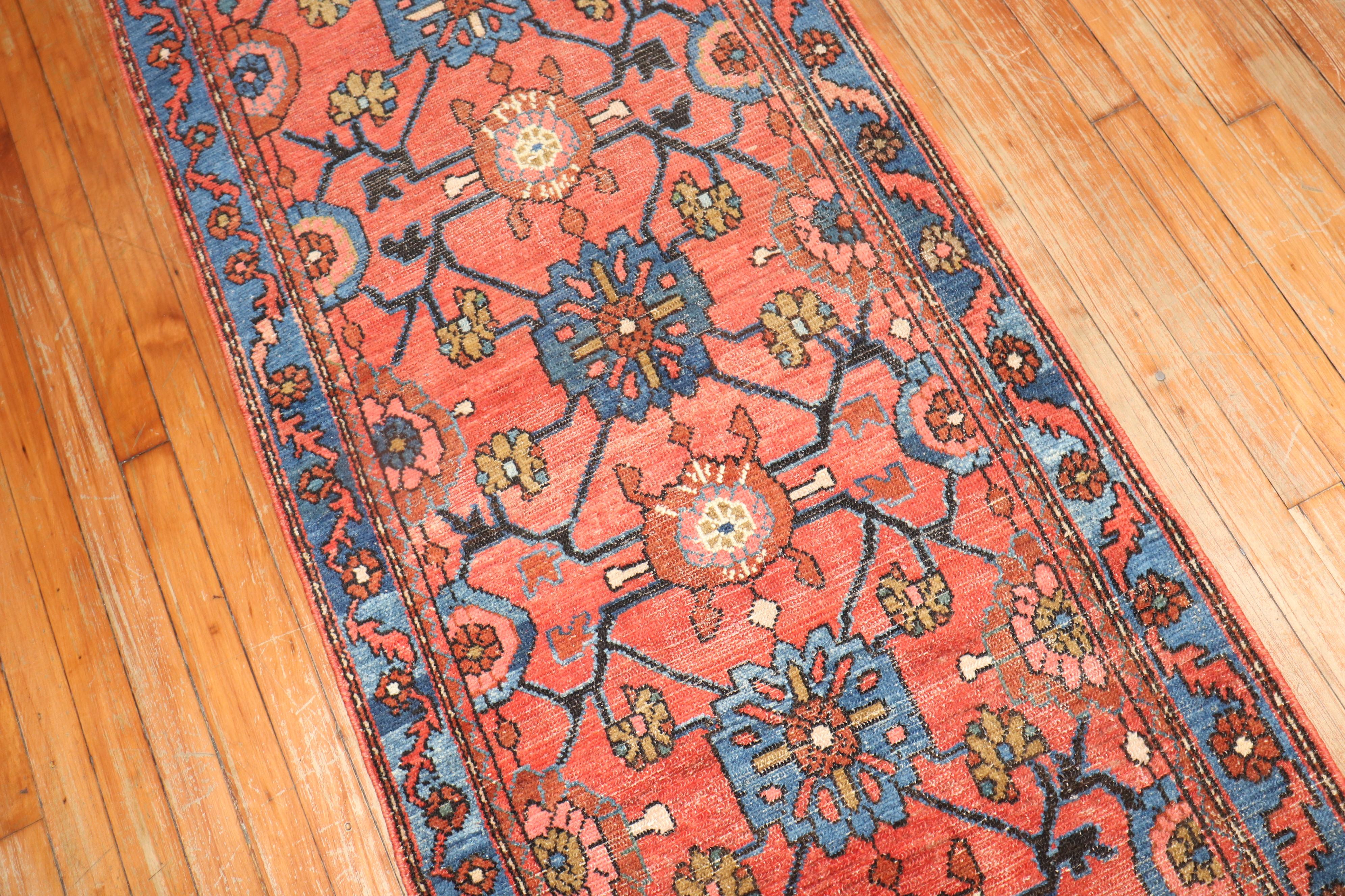 1930s Persian Malayer rust color runner.

Measures: 2'6'' x 9'4''.