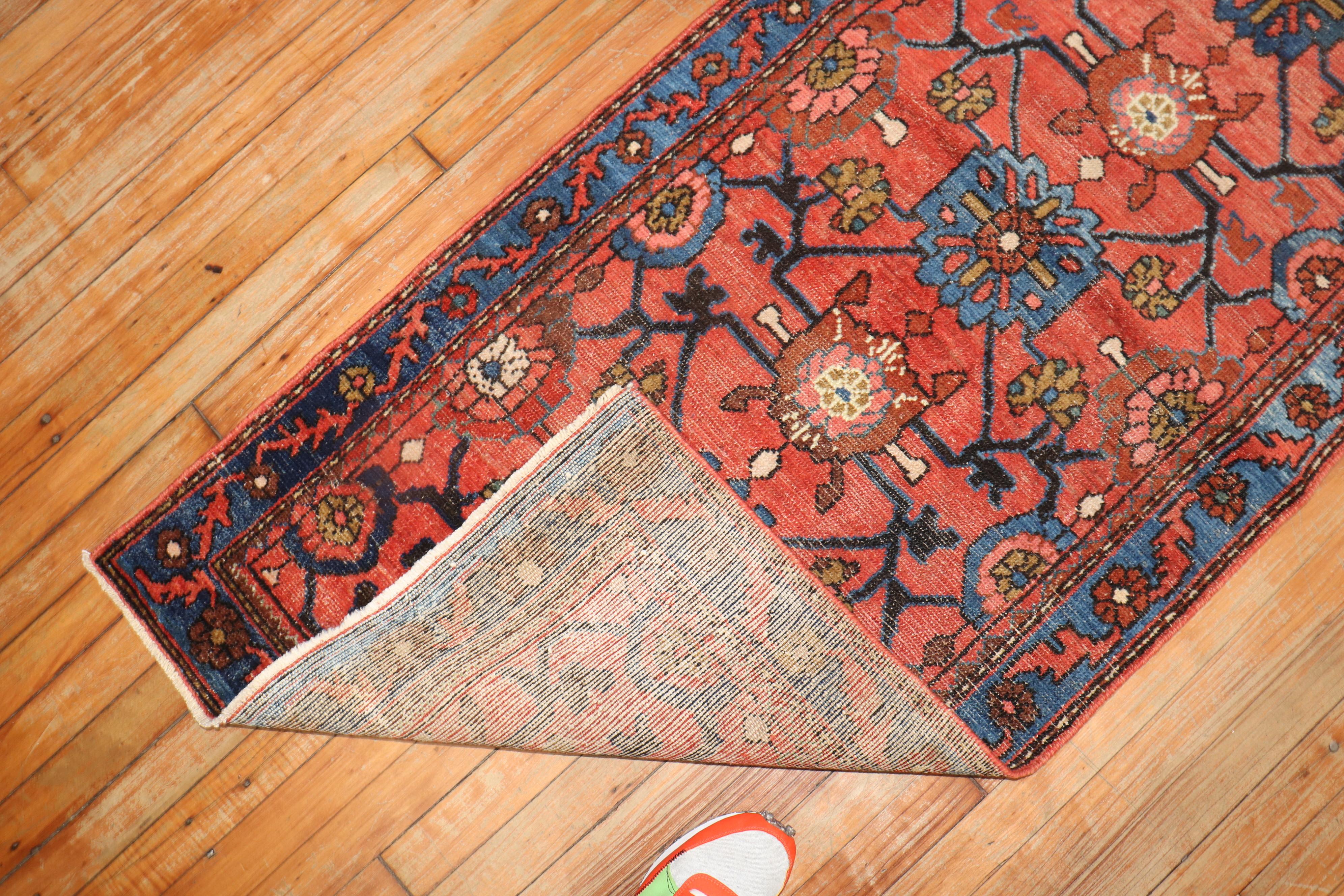 Mid-20th Century Rust Color Persian Malayer Runner For Sale