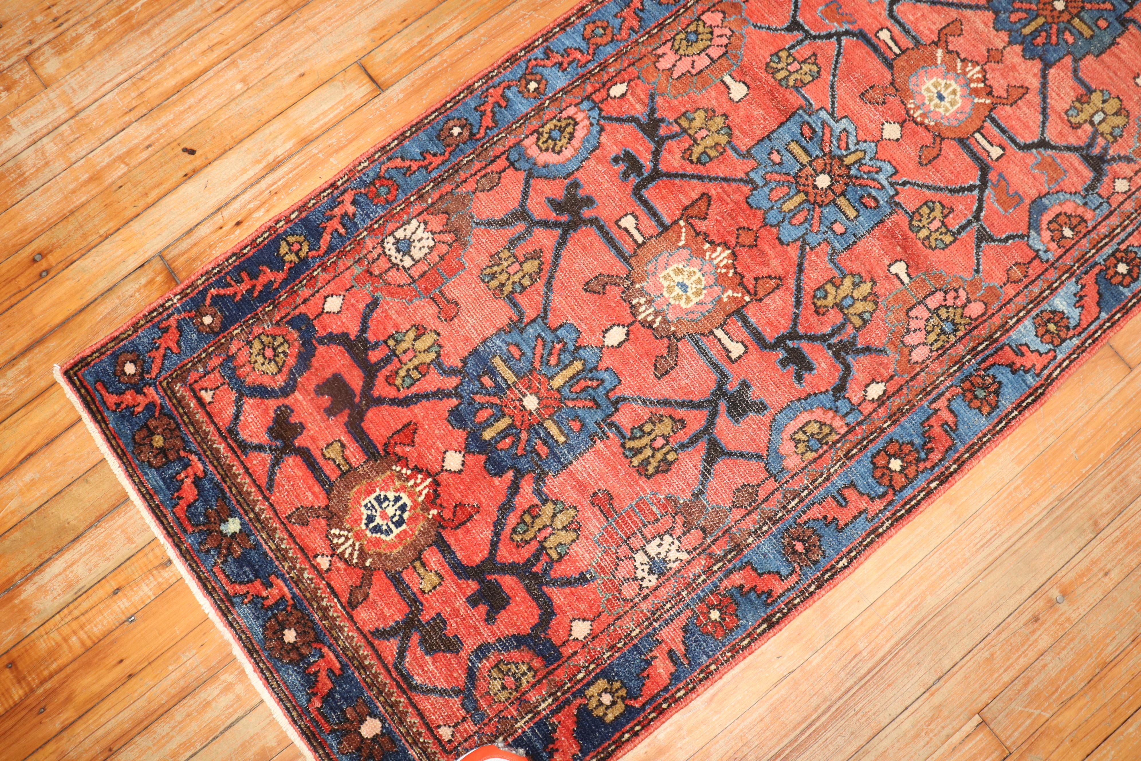 Wool Rust Color Persian Malayer Runner For Sale