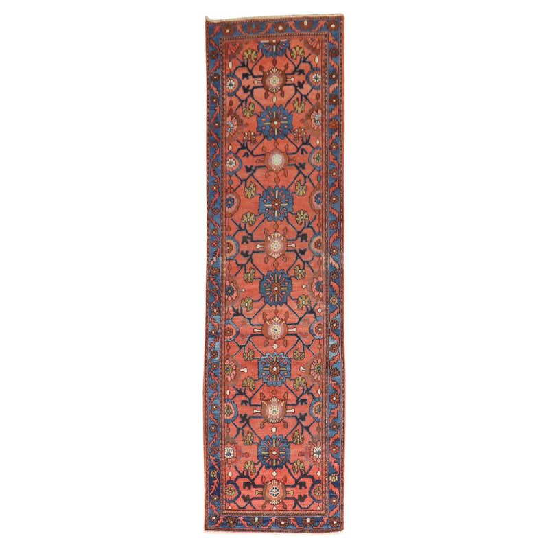Modern Persian Oushak Rug in Rust Color with White and Green Floral ...