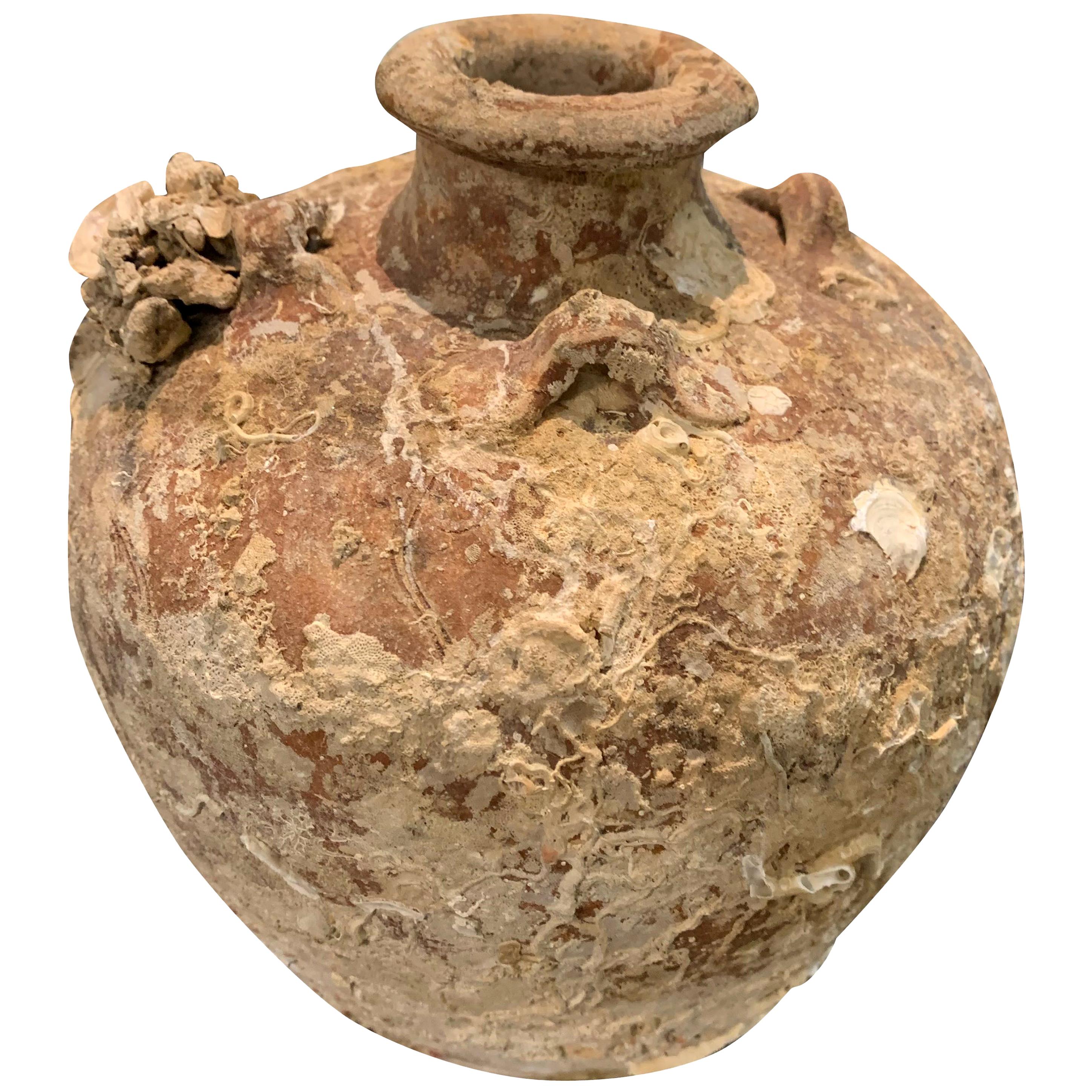 Rust Colored Shipwrecked Terracotta Vase, Vietnam, 15th Century at