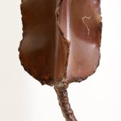 Rust-effect patinated metal cactus sculpture H:172cm