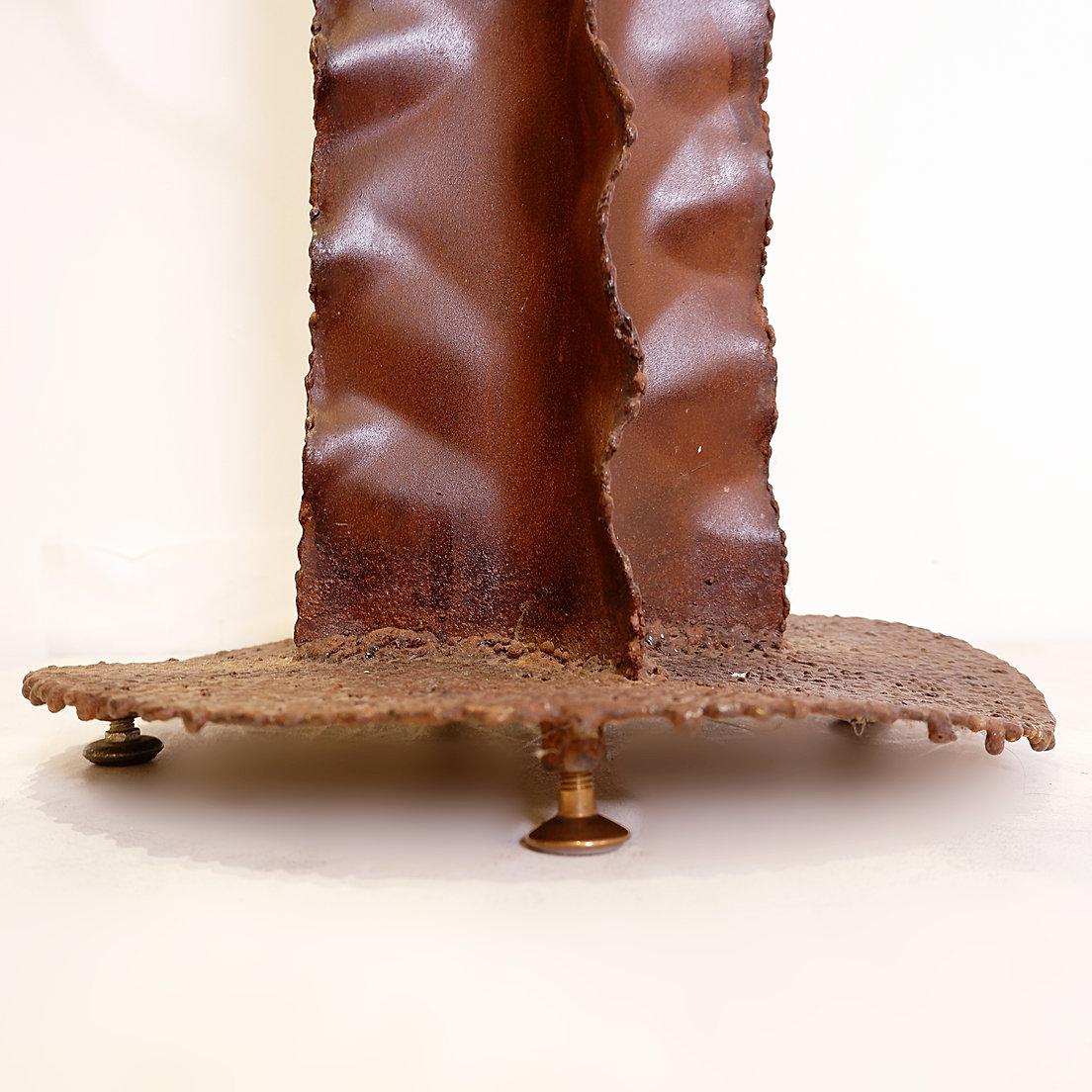 Escultura de cactus de metal patinado con efecto óxido H:172cm en venta 3