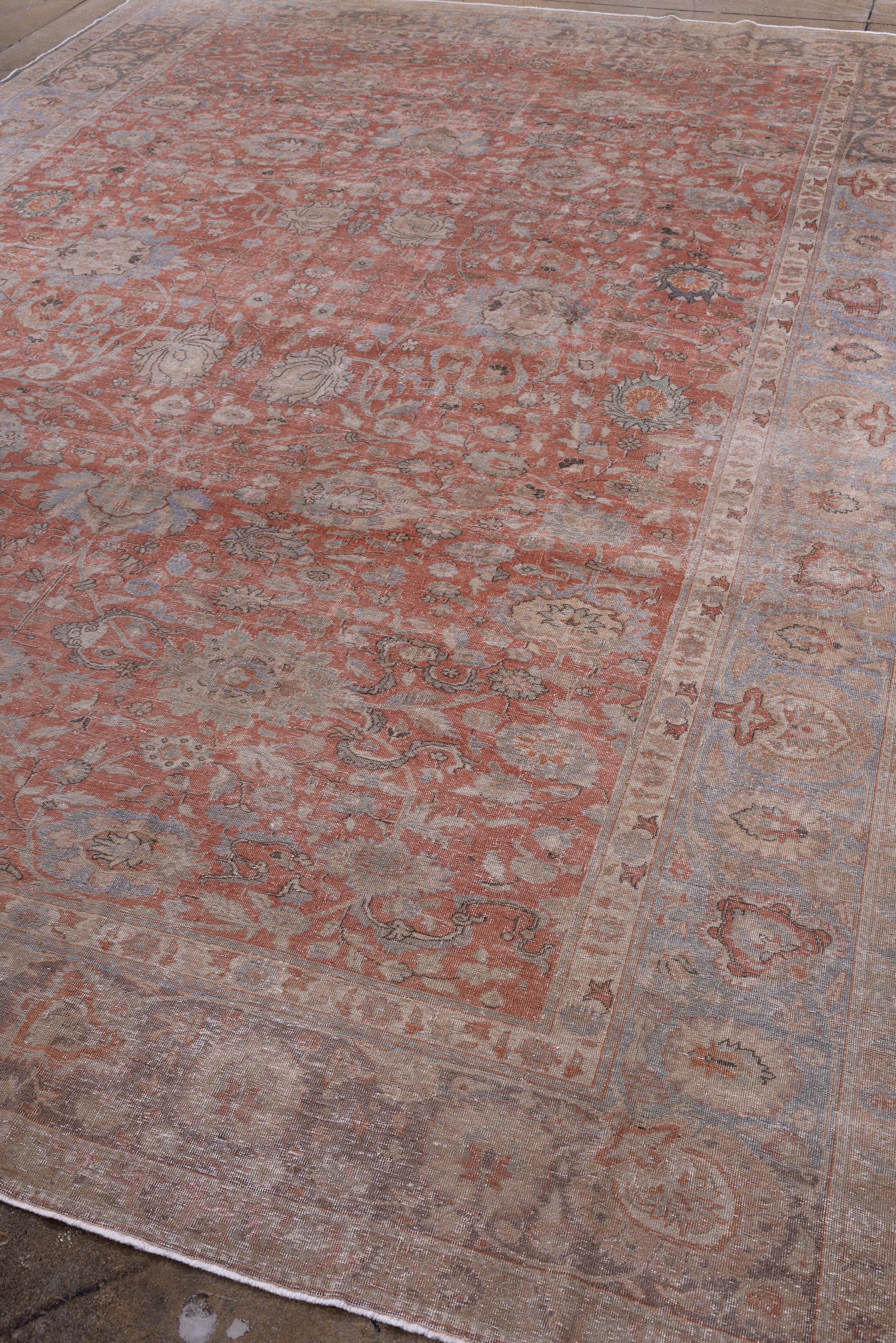 Turkish Rust Field Antique Sivas Rug  For Sale