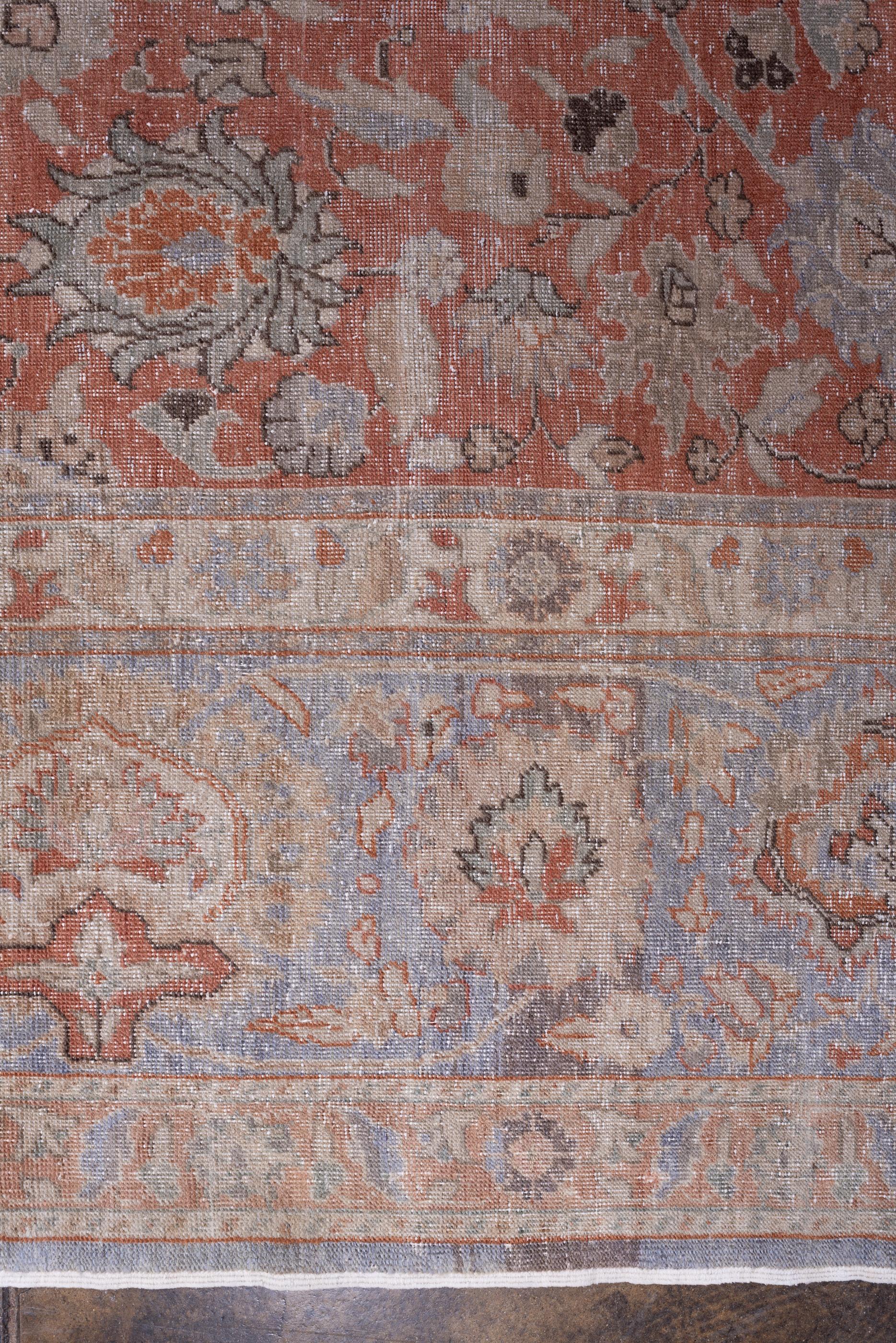 Rust Field Antique Sivas Rug  In Fair Condition For Sale In New York, NY