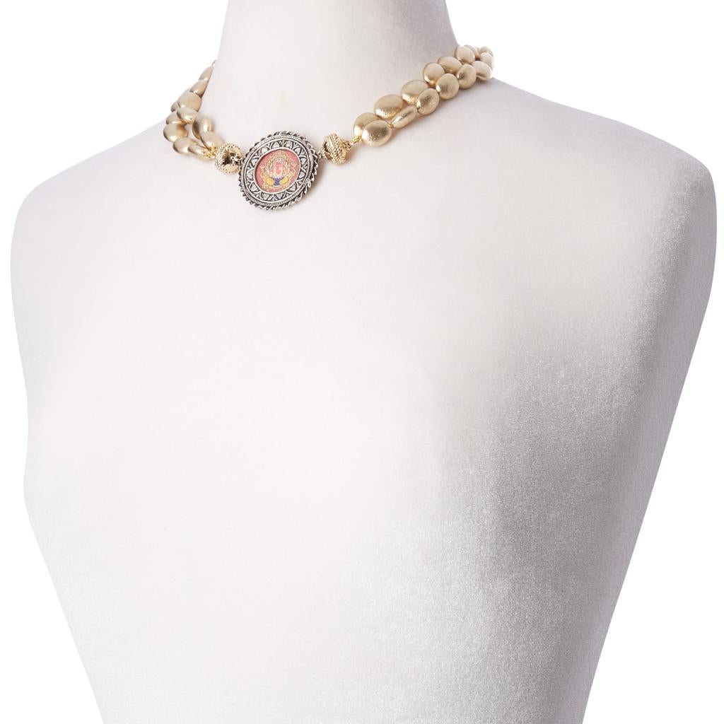 Contemporary Rust Ganesh Dharma Necklace Pendant For Sale