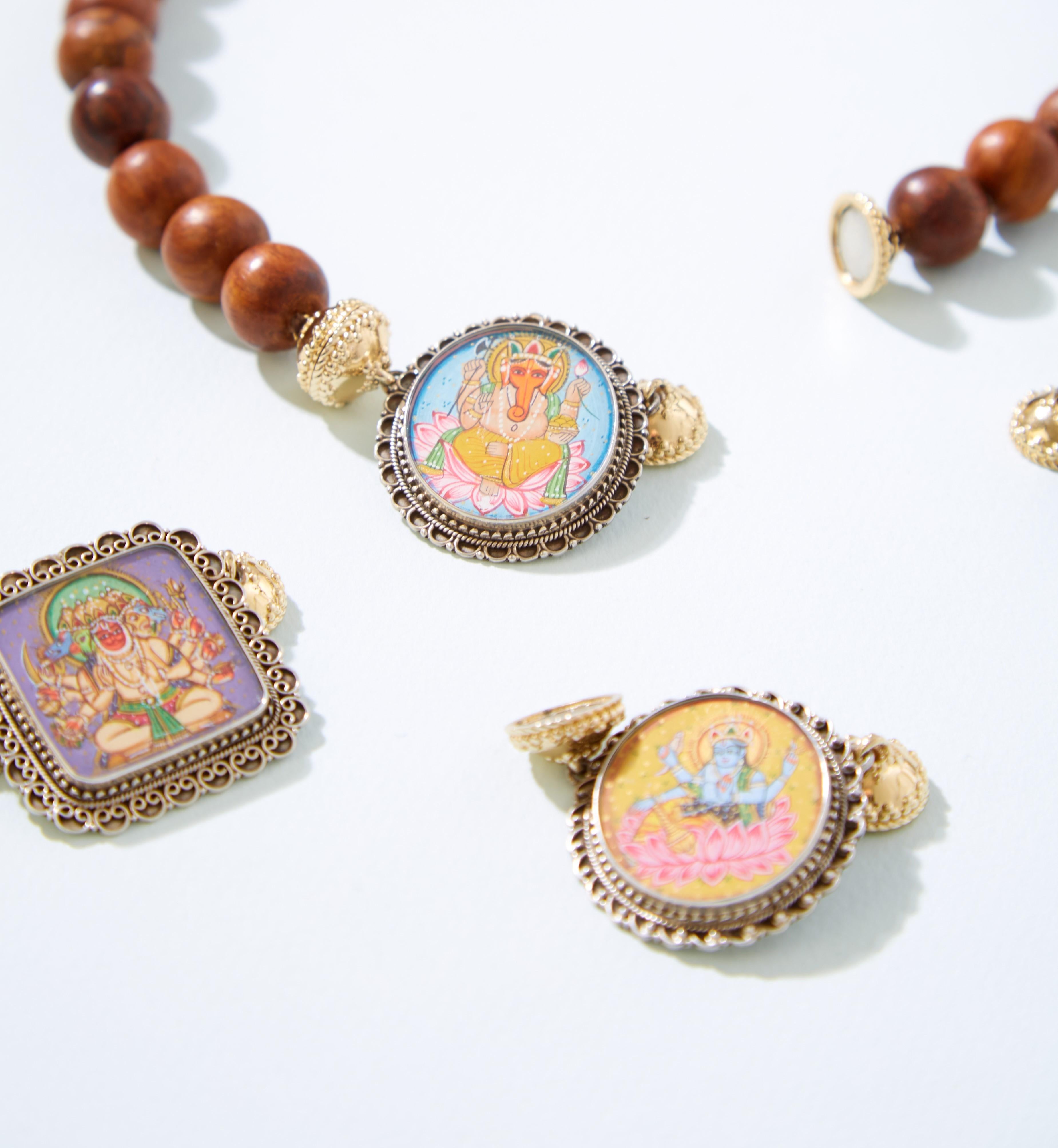Rust Ganesh Dharma Necklace Pendant In New Condition For Sale In Chicago, IL