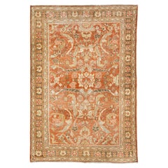 Rust Handmade Persian Mahal Wool Rug mit Allover-Muster