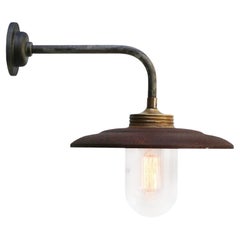Rust Iron Vintage Industrial Brass Clear Striped Glass Sconces Wall Lights