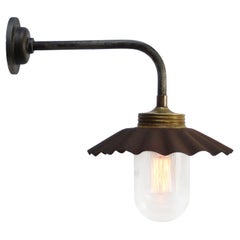 Rust Iron Vintage Industrial Brass Clear Striped Glass Sconces Wall Lights