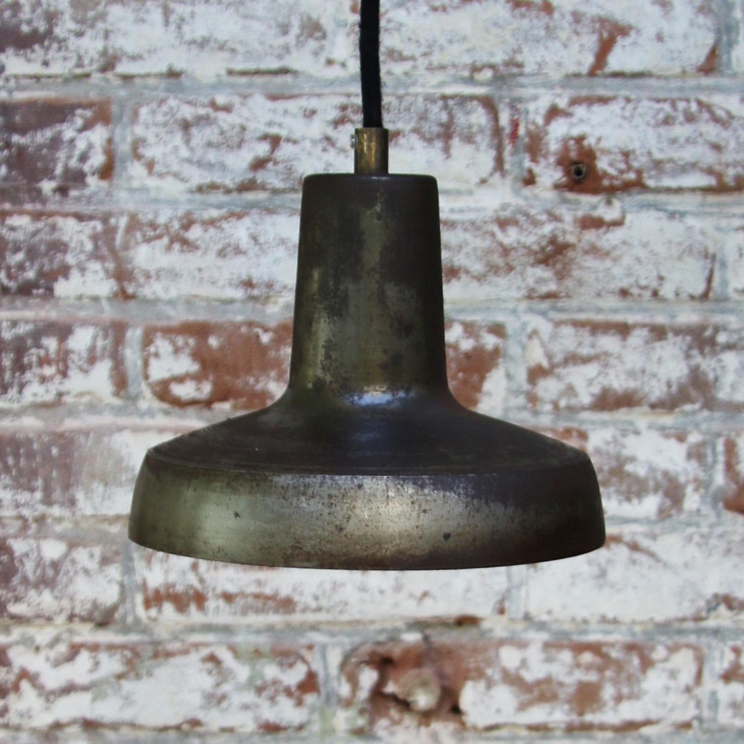 Hungarian Rust Iron Vintage Industrial Factory Pendant Lights For Sale