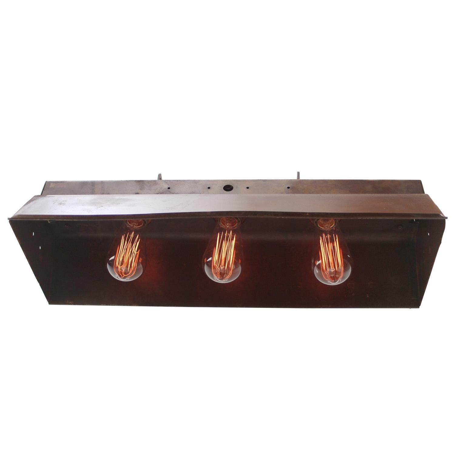 Rust Iron Vintage Industrial Pendant Lights In Good Condition For Sale In Amsterdam, NL