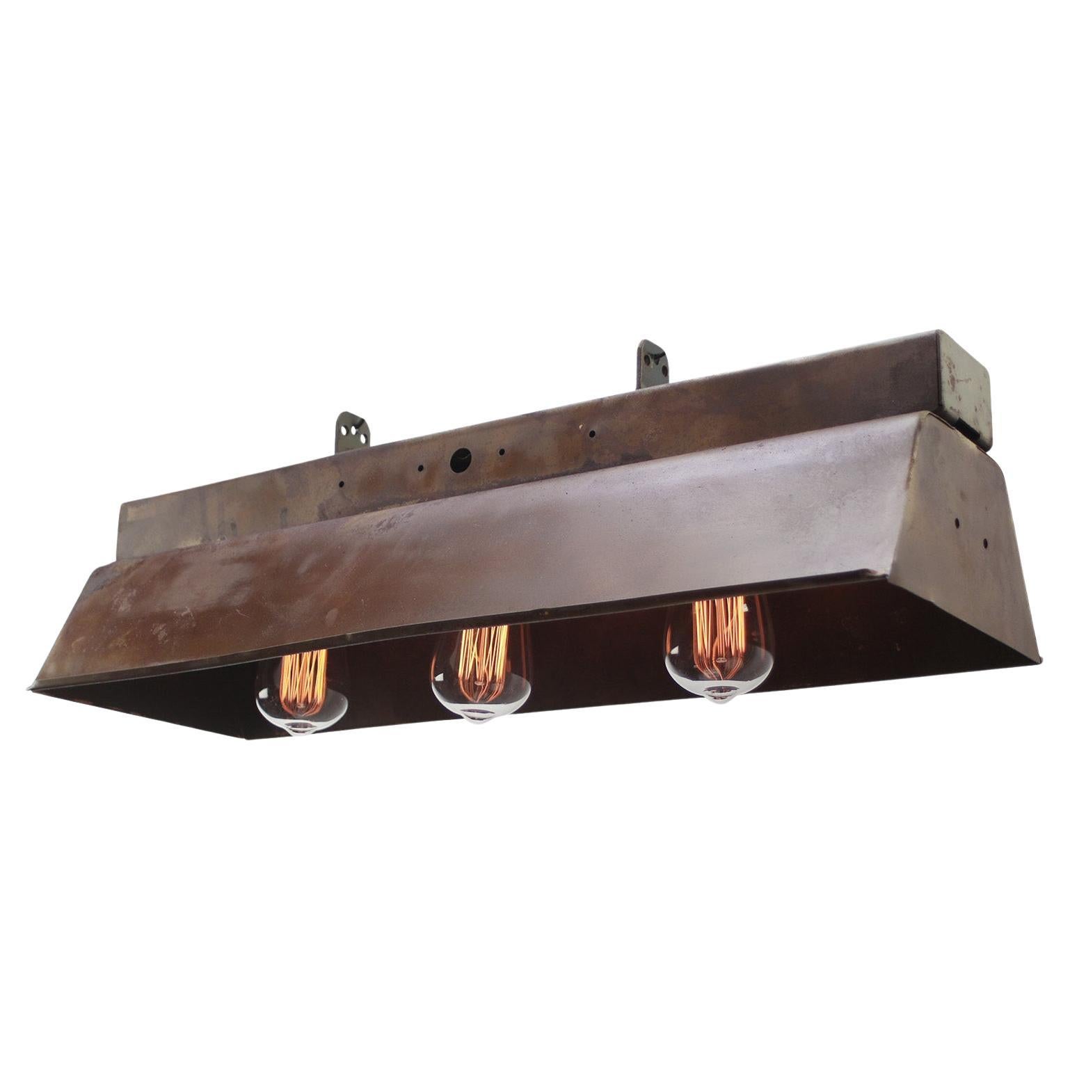 Rust Iron Vintage Industrial Pendant Lights For Sale