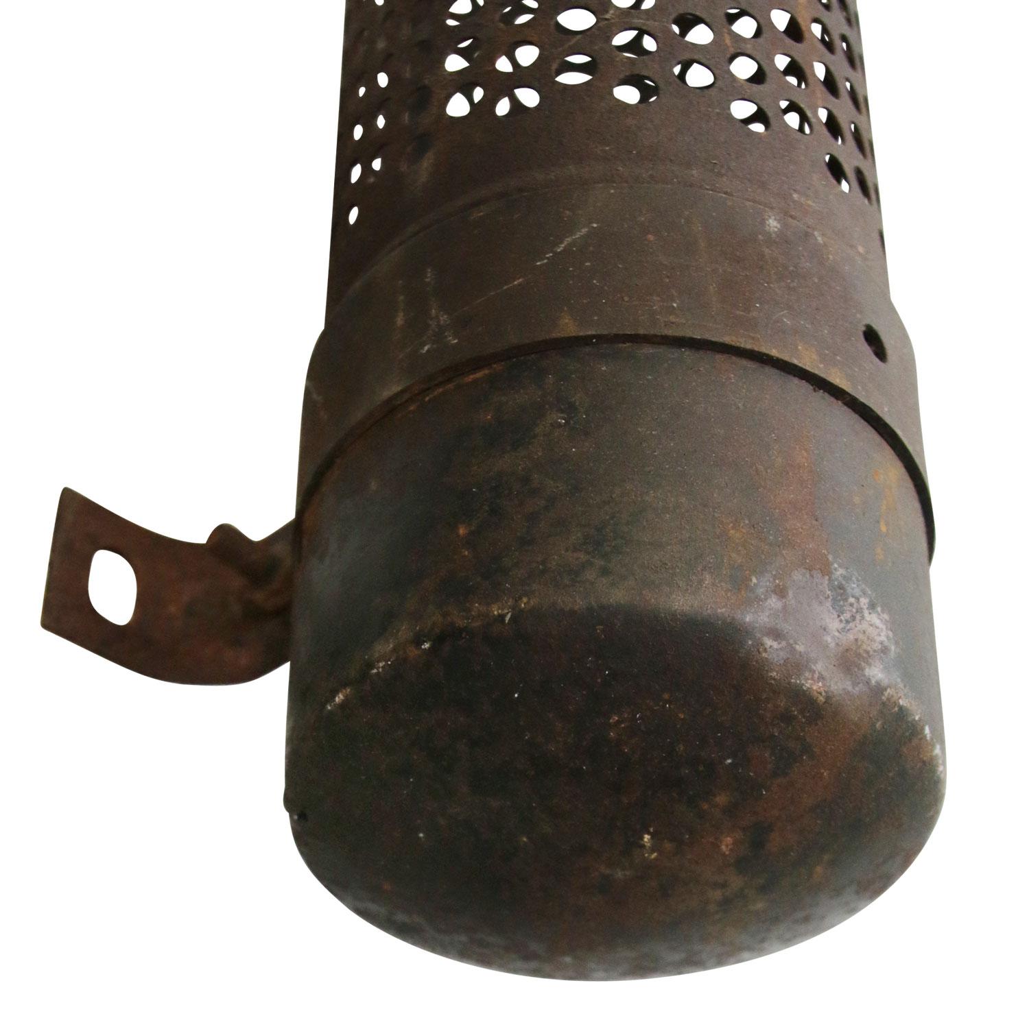 20th Century Rust Iron Vintage Industrial Wall Lights Scones