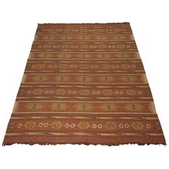 Rust Jute Kilim Rug