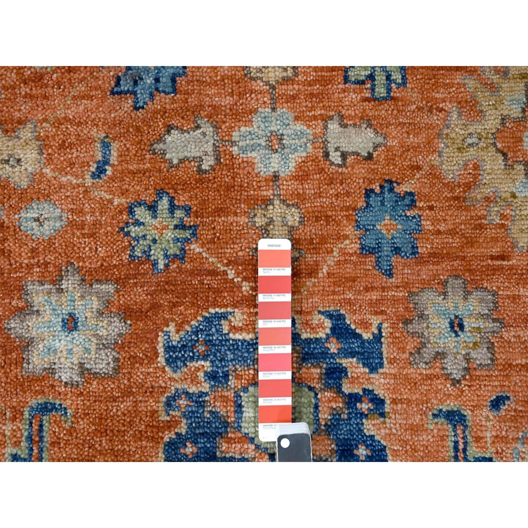 XXI secolo e contemporaneo Tappeto orientale in pura lana annodata a mano con disegno Mahal Orange 9'10