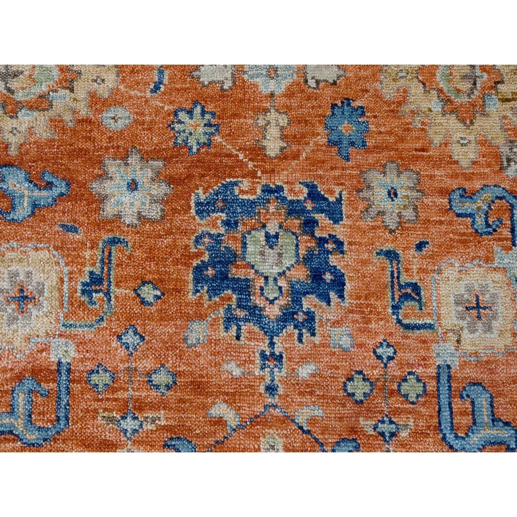 Lana Tappeto orientale in pura lana annodata a mano con disegno Mahal Orange 9'10