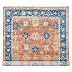 Rust Orange Mahal Design Pure Wool Hand Knotted Oriental Rug 9'10" x 14'0"
