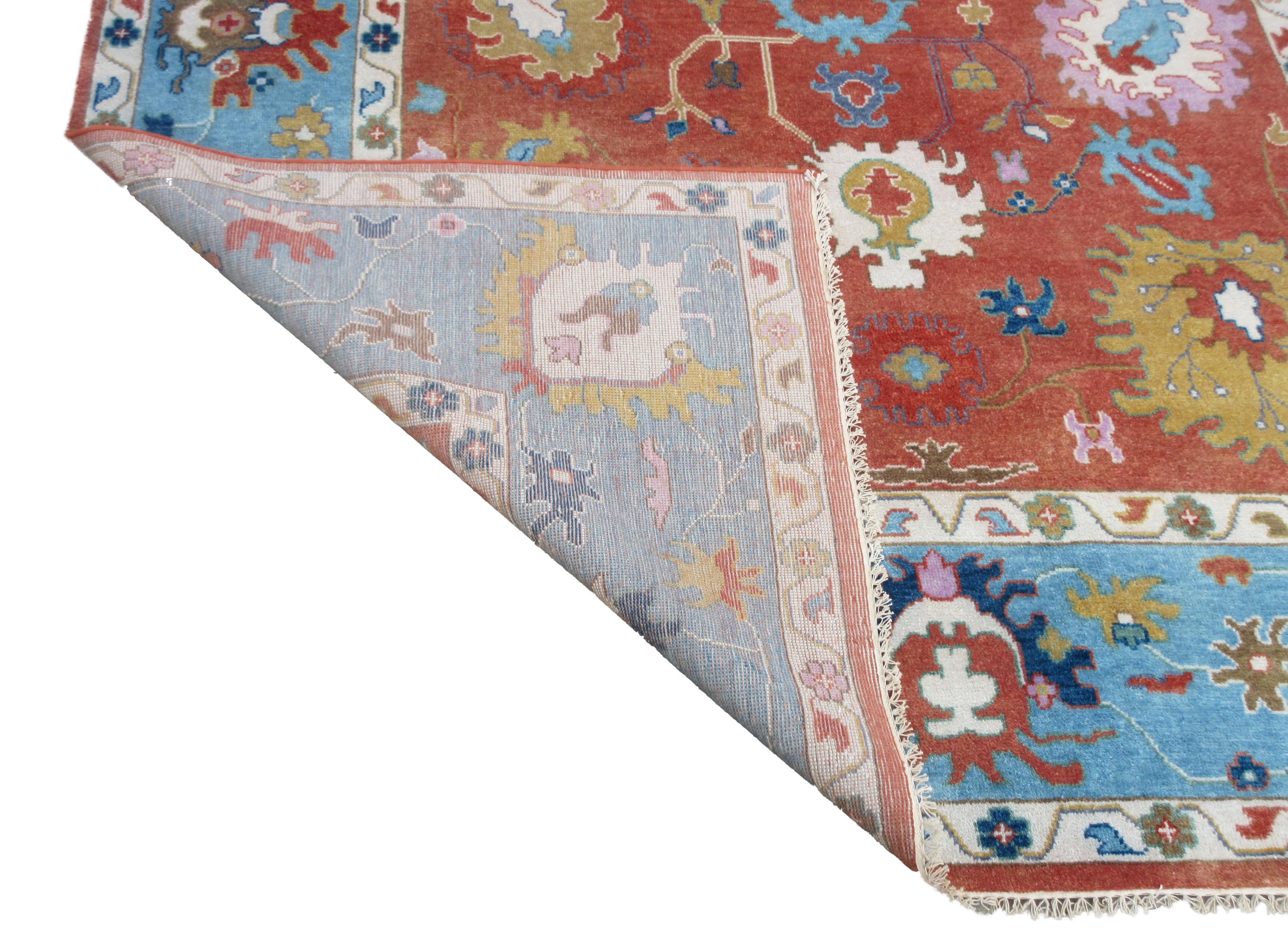 Rust Oushak Area Rug In New Condition For Sale In Laguna Hills, CA