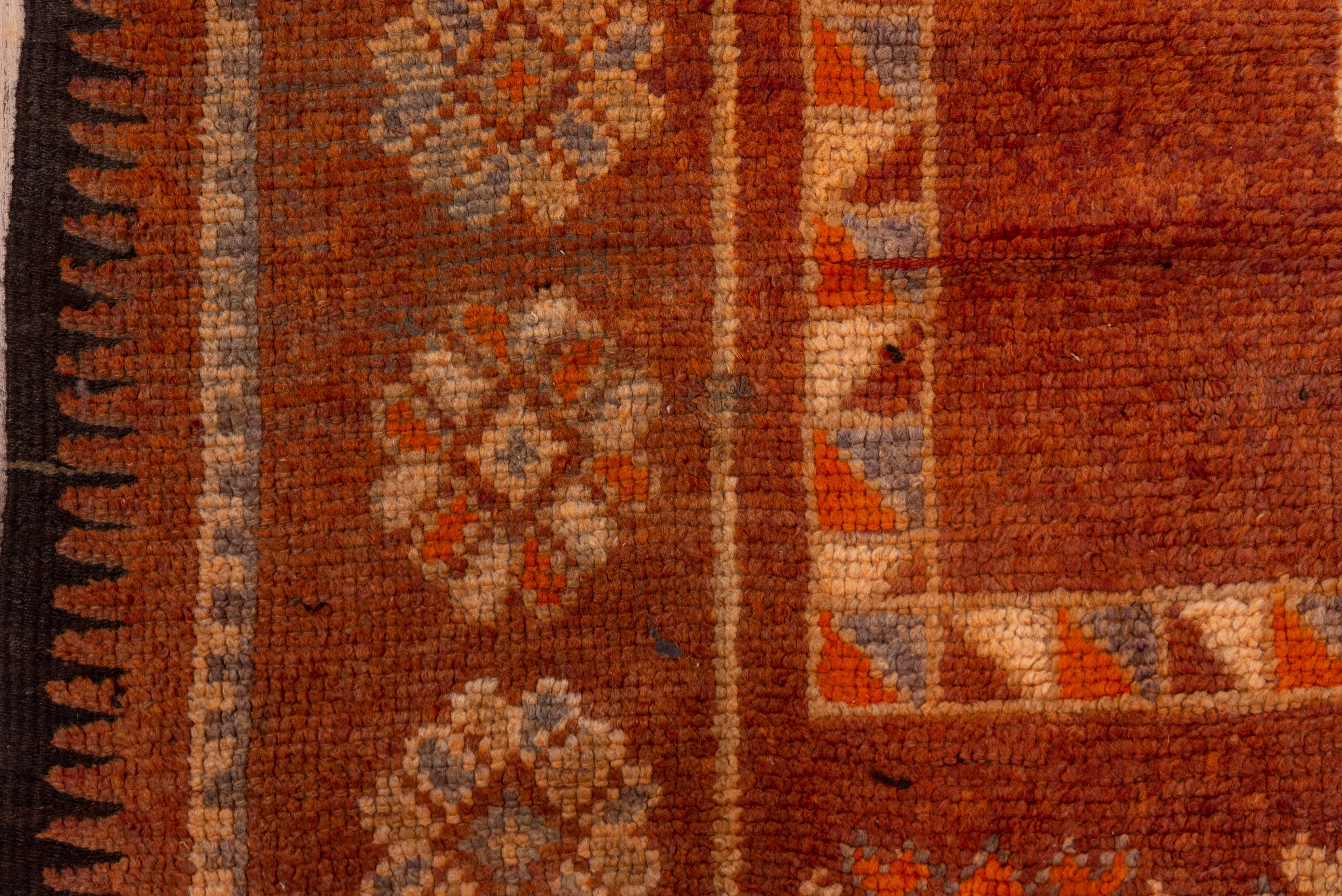 Rust Red Allover Moroccan Motif Rug In Good Condition For Sale In New York, NY