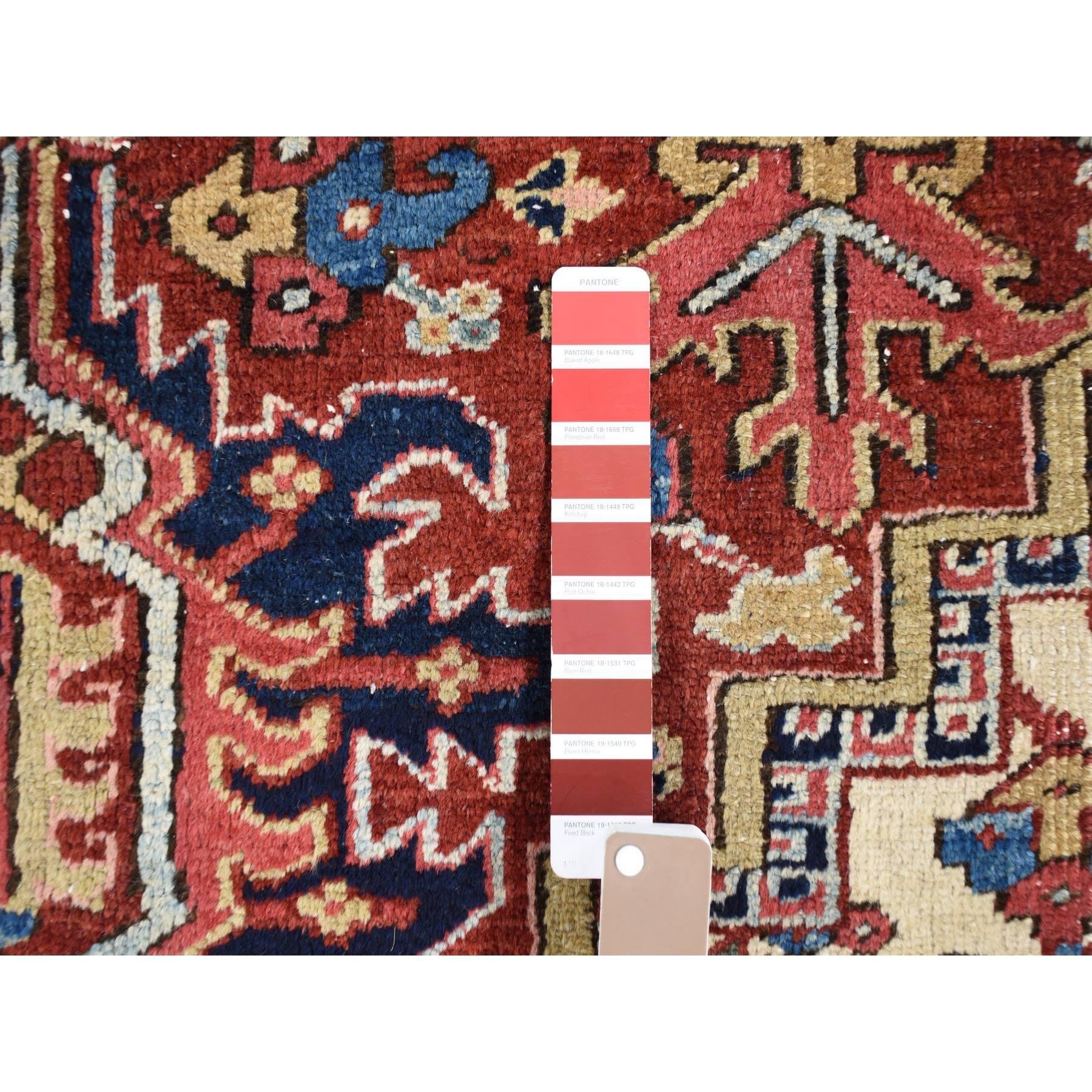 Rust Red Antique Persian Heriz Pure Wool Hand Knotted Even Wear Clean Rug 2