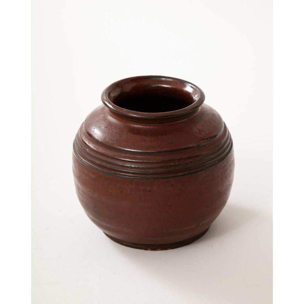 Modern Rust-Red Glazed Ceramic Vase, France, 20th Century For Sale