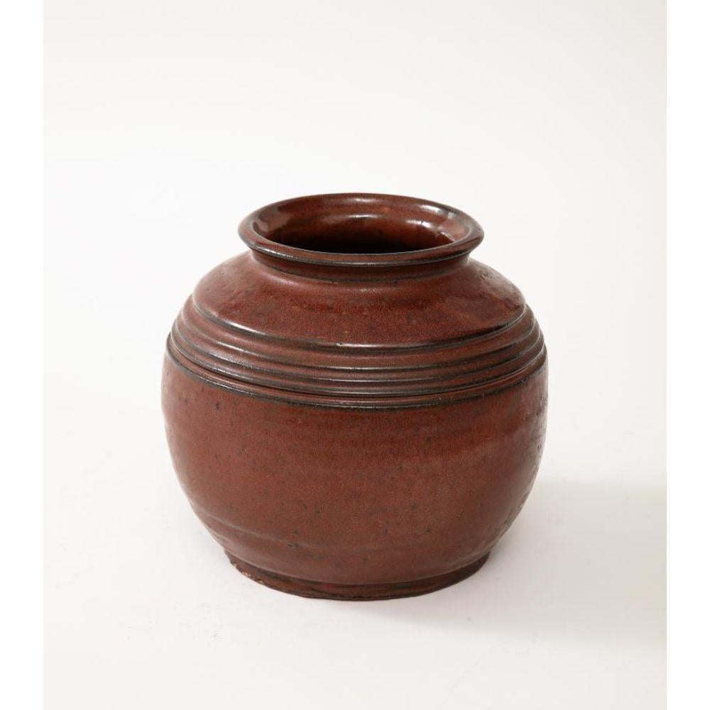 French Rust-Red Glazed Ceramic Vase, France, 20th Century For Sale
