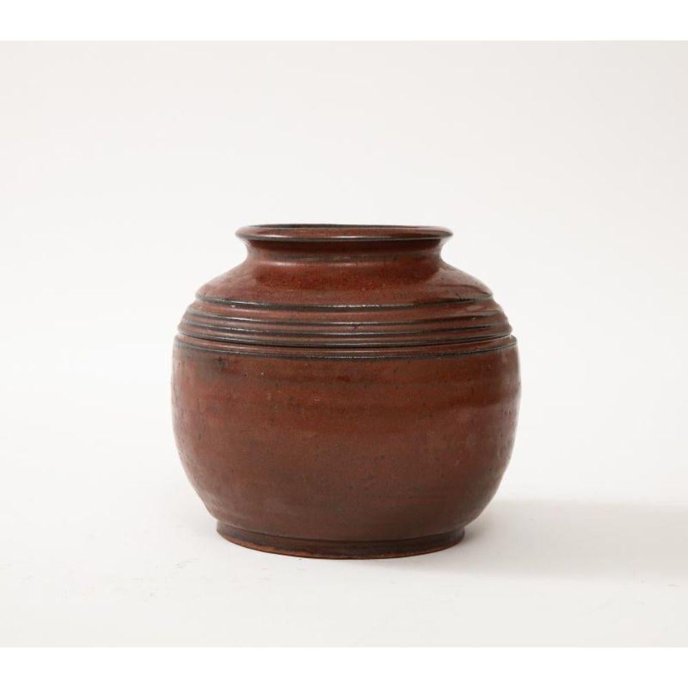 Rust-Red Glazed Ceramic Vase, France, 20th Century For Sale 2