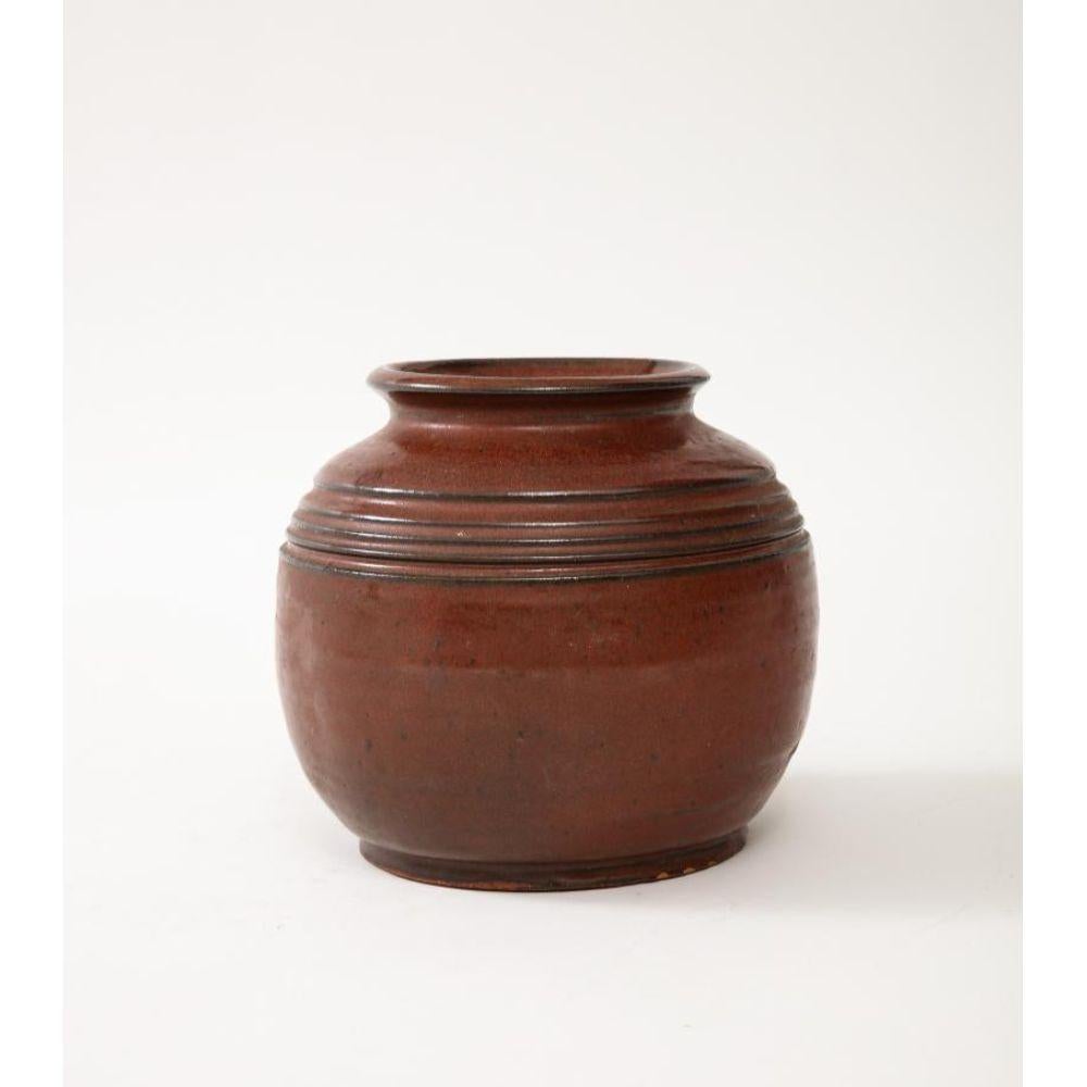 Rust-Red Glazed Ceramic Vase, France, 20th Century For Sale 3
