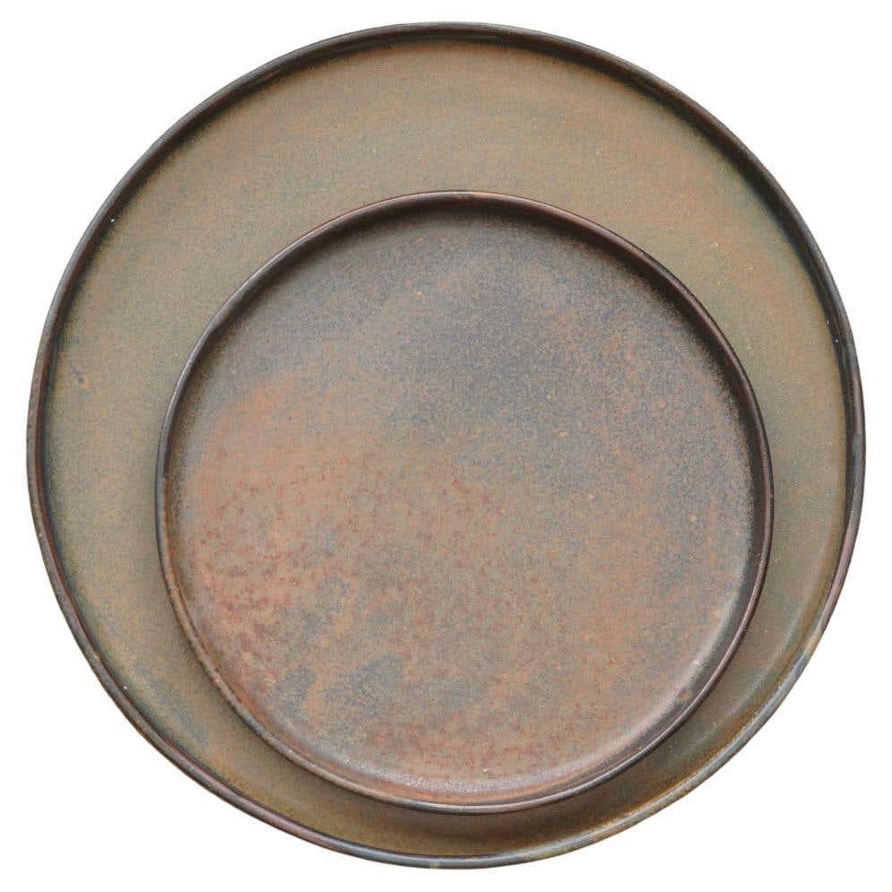 Rust Stoneware Dinner Plates For Sale at 1stDibs