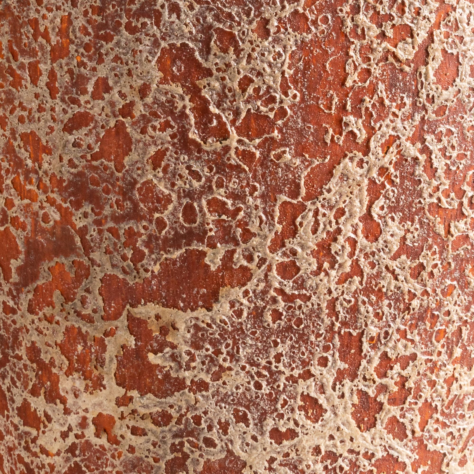 Indonesian Rust Vase, Handmade Textured Terracotta Jug in Red For Sale